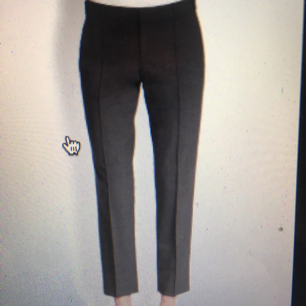 VINCE Gray Wool Stretch Leather Tab Crop Pant